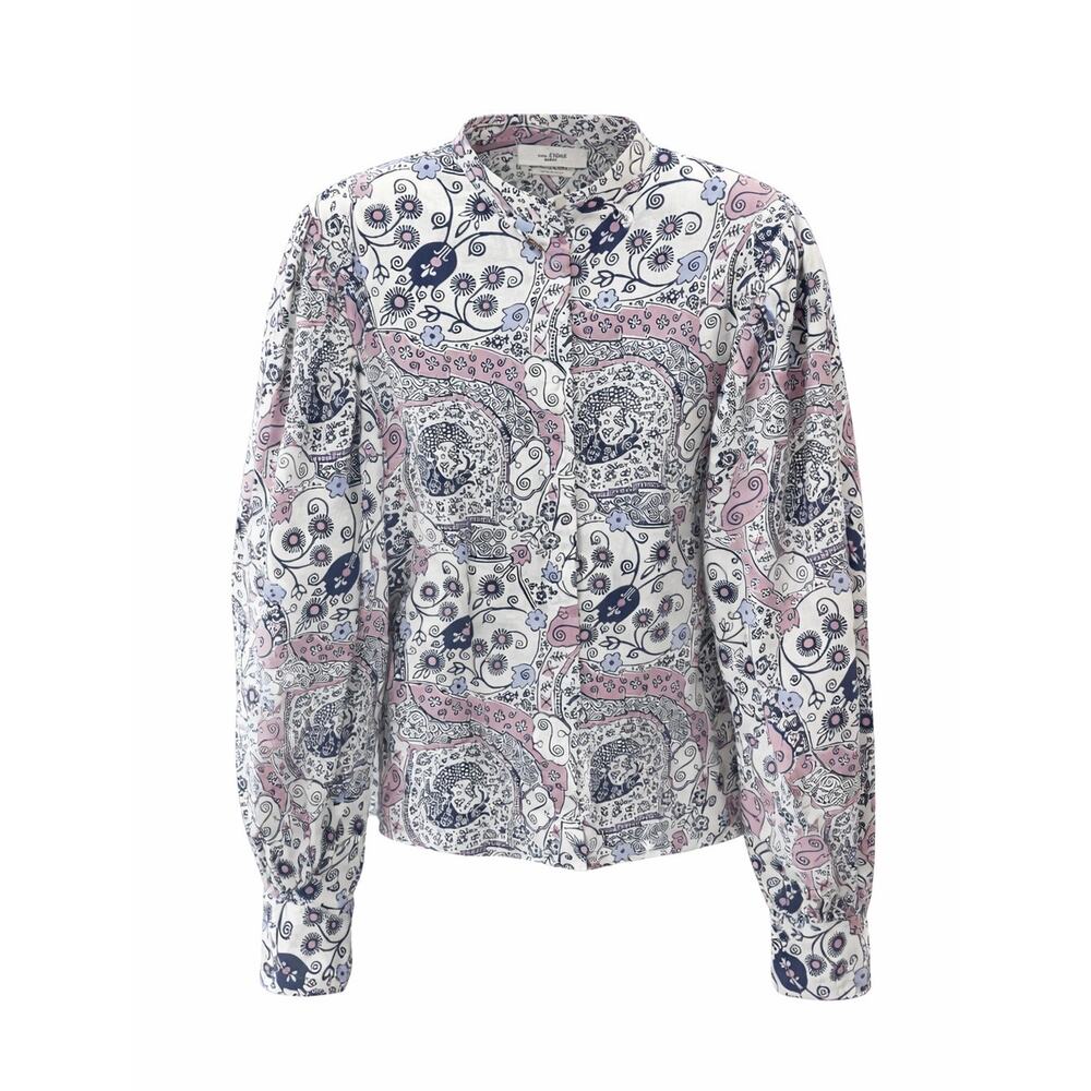 ISABEL MARANT ETOILE Paisley Floral Blouse Boho Button Front Long Sleeve Size 40